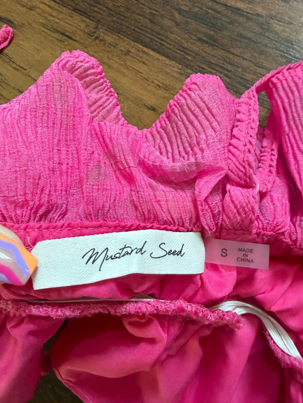 Hot Pink Ruffle Cropped Tank Top - Picture 2 of 2